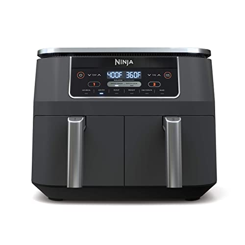 Ninja DZ201 Foodi 8 Quart 6-in-1 DualZone 2-Basket Air Fryer with 2...