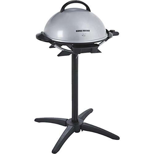 George Foreman 15-Serving Indoor/Outdoor Electric Grill, Silver,...