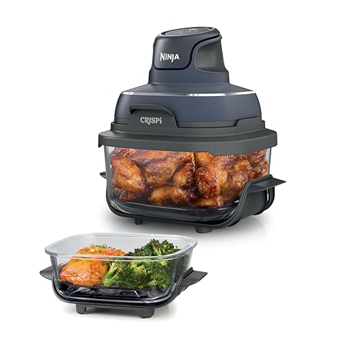 Ninja Crispi 4-in-1 Glass Air Fryer | With Non-Toxic 4QT & 6-Cup Glass...