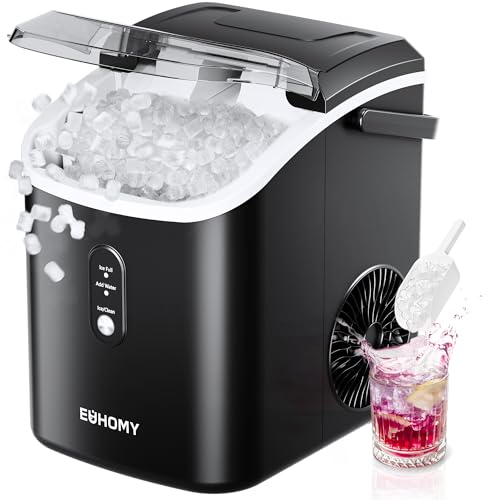 EUHOMY Nugget Ice Maker Countertop with Handle, Ready in 6 Mins, 34lbs...