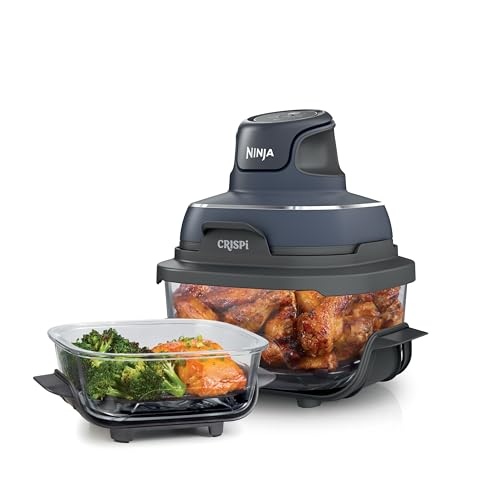 Ninja Crispi 4-in-1 Glass Air Fryer | 450°F | Non-Toxic | 4QT & 6-Cup...